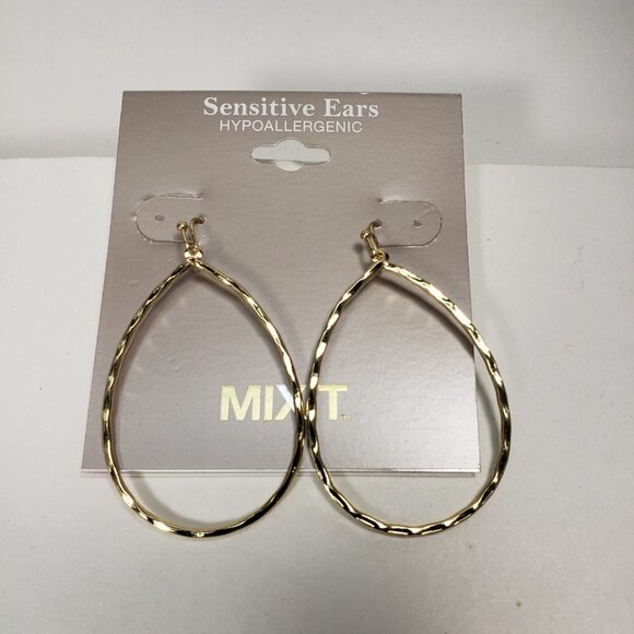 MIXIT Hypoallergenic Gold Tone Earrings - Dainty Hoop – Women's Fashion Jewelry - Picture 3 of 8